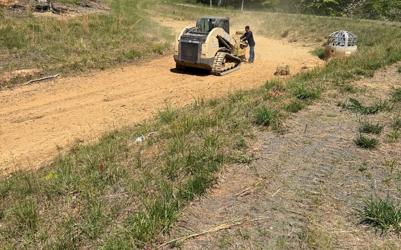 Lake Anna Tree Service crew clearing a wooded path